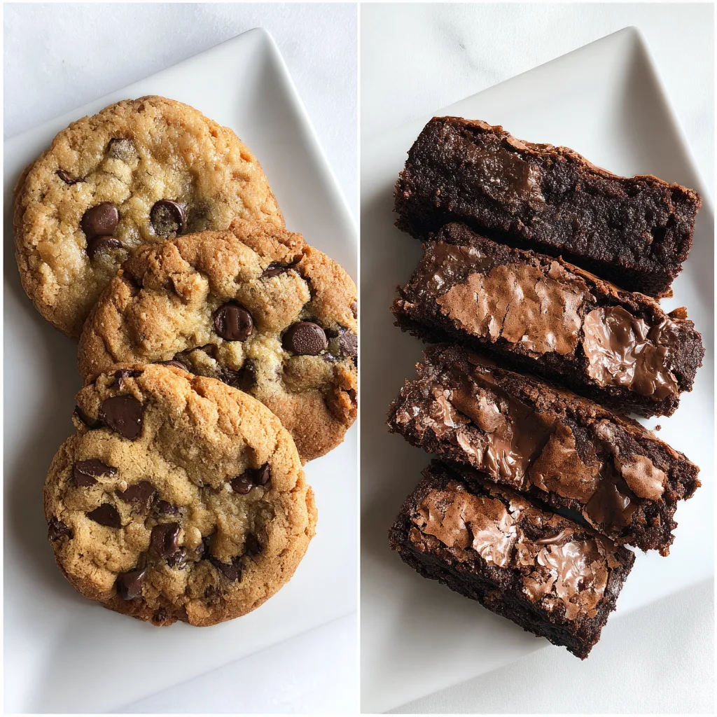 Side by side comparison of failed gluten-free chocolate cake with sunken center next to perfect gluten-free cake